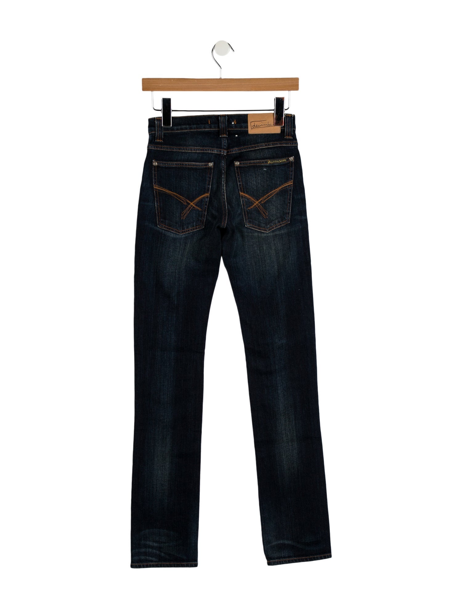Denim Birds Low-Rise Straight Leg Jeans