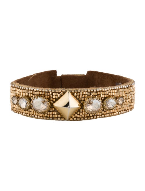 Deepa Gurnani Crystal & Satin Wrap Bracelet