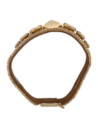 Deepa Gurnani Crystal & Satin Wrap Bracelet