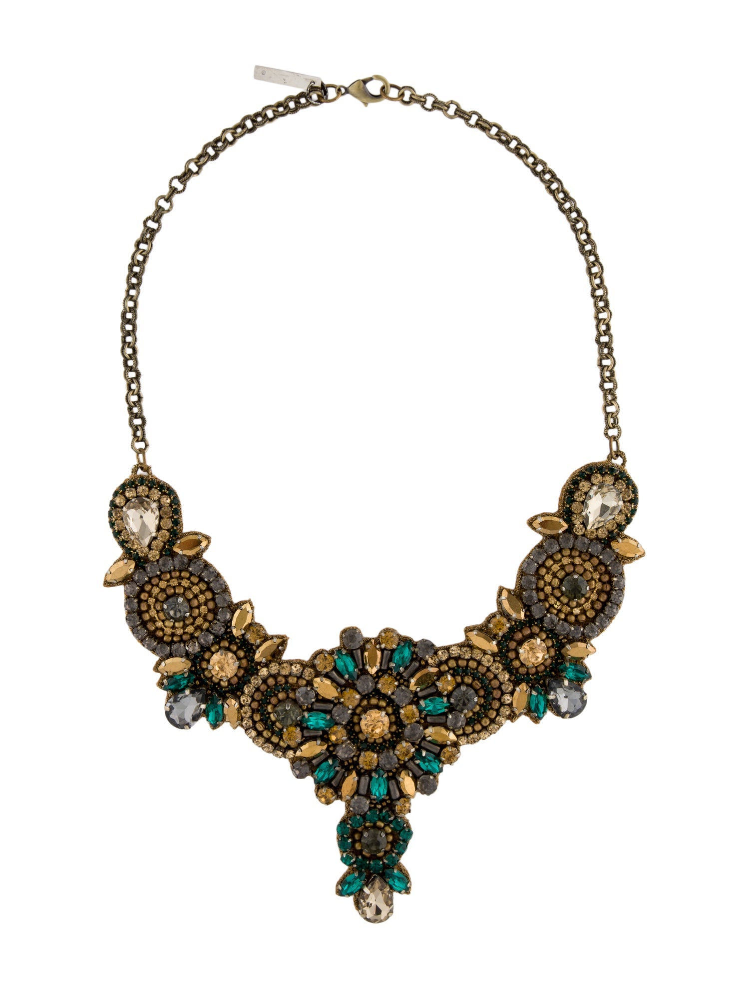 Deepa Gurnani Crystal & Bead Collar Necklace