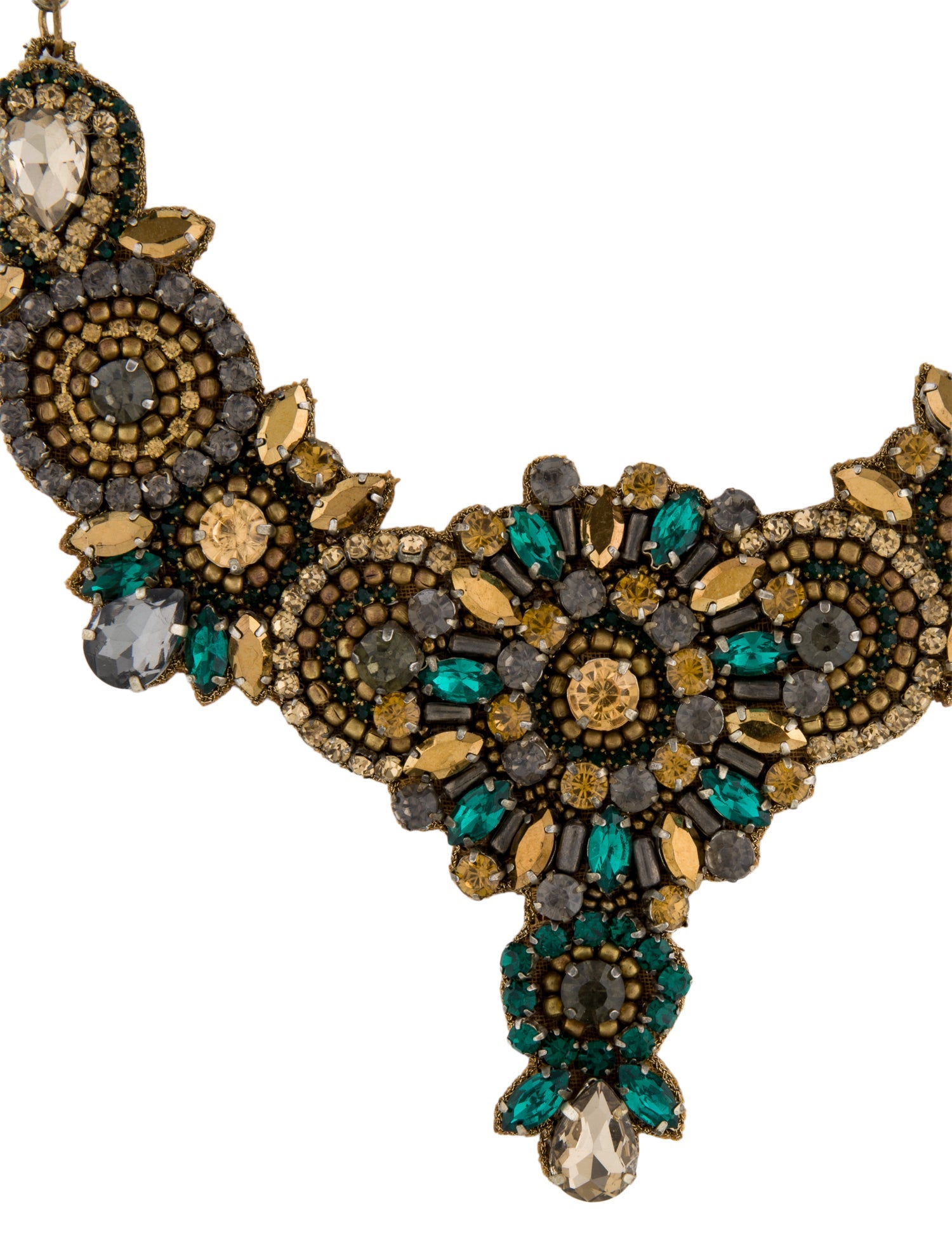 Deepa Gurnani Crystal & Bead Collar Necklace