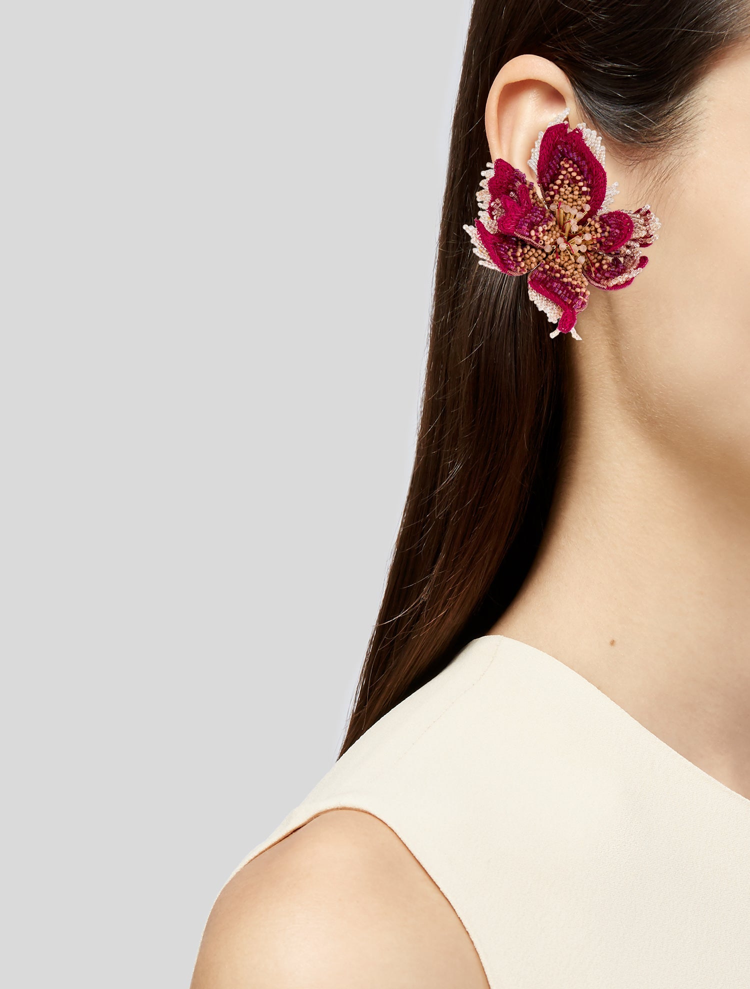 Deepa Gurnani Azealia Beaded Floral Drop Earrings