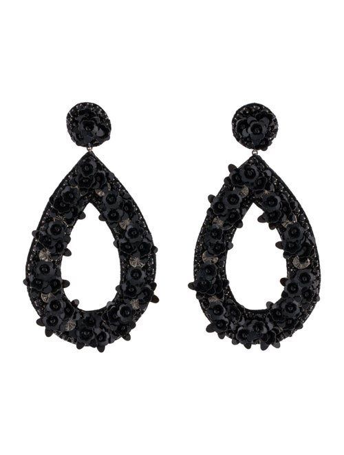 Deepa Gurnani Sequins Beaded Tear Drop Earrings