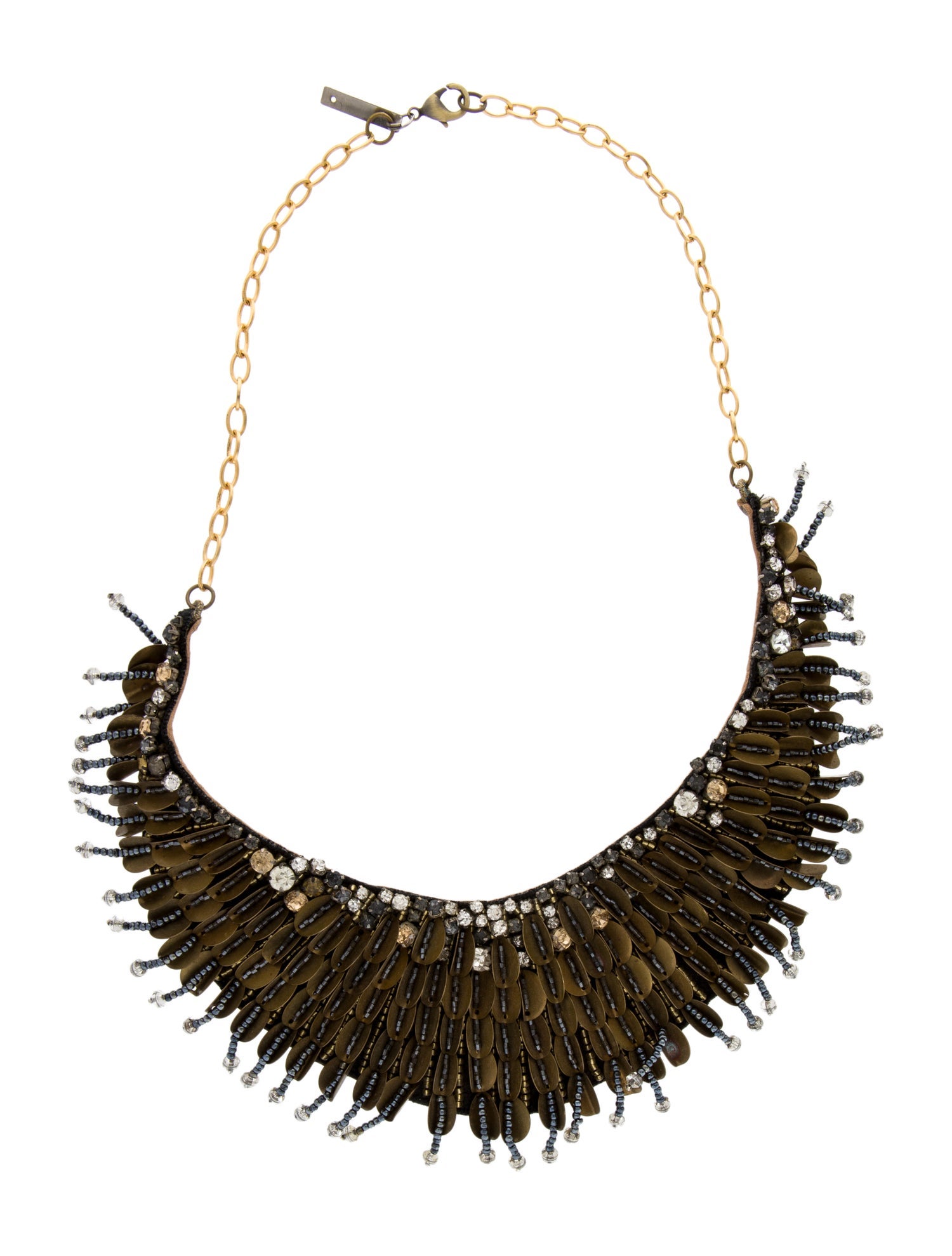 Deepa Gurnani Crystal & Scalloped Collar Necklace”