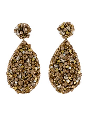 Deepa Gurnani Faux Pearl Magdaline Embellished Drop Earrings