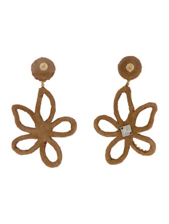 Deepa Gurnani Crystal Fiorella Flower Drop Earrings