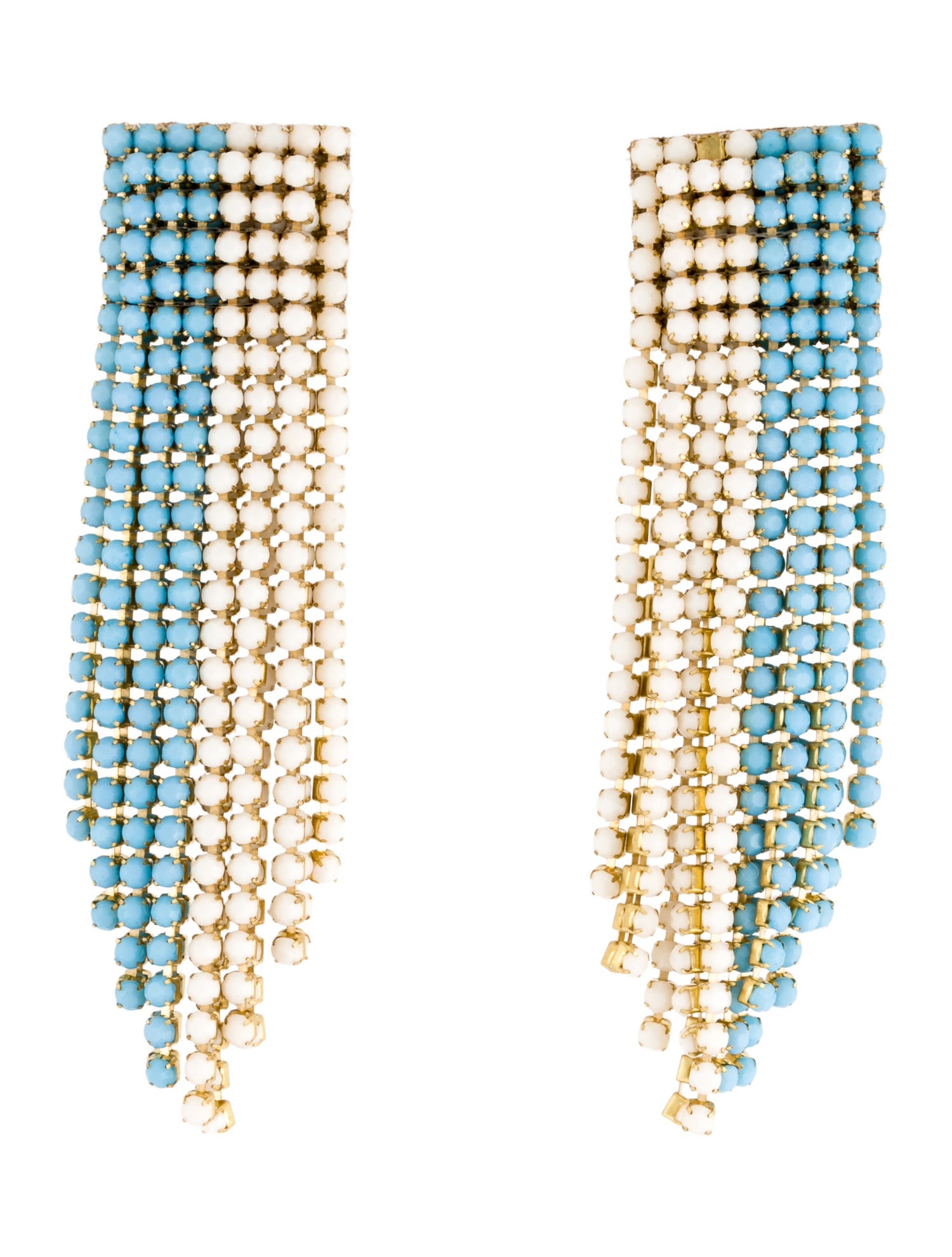 Deepa Gurnani Crystal Tassel Dropo Earrings