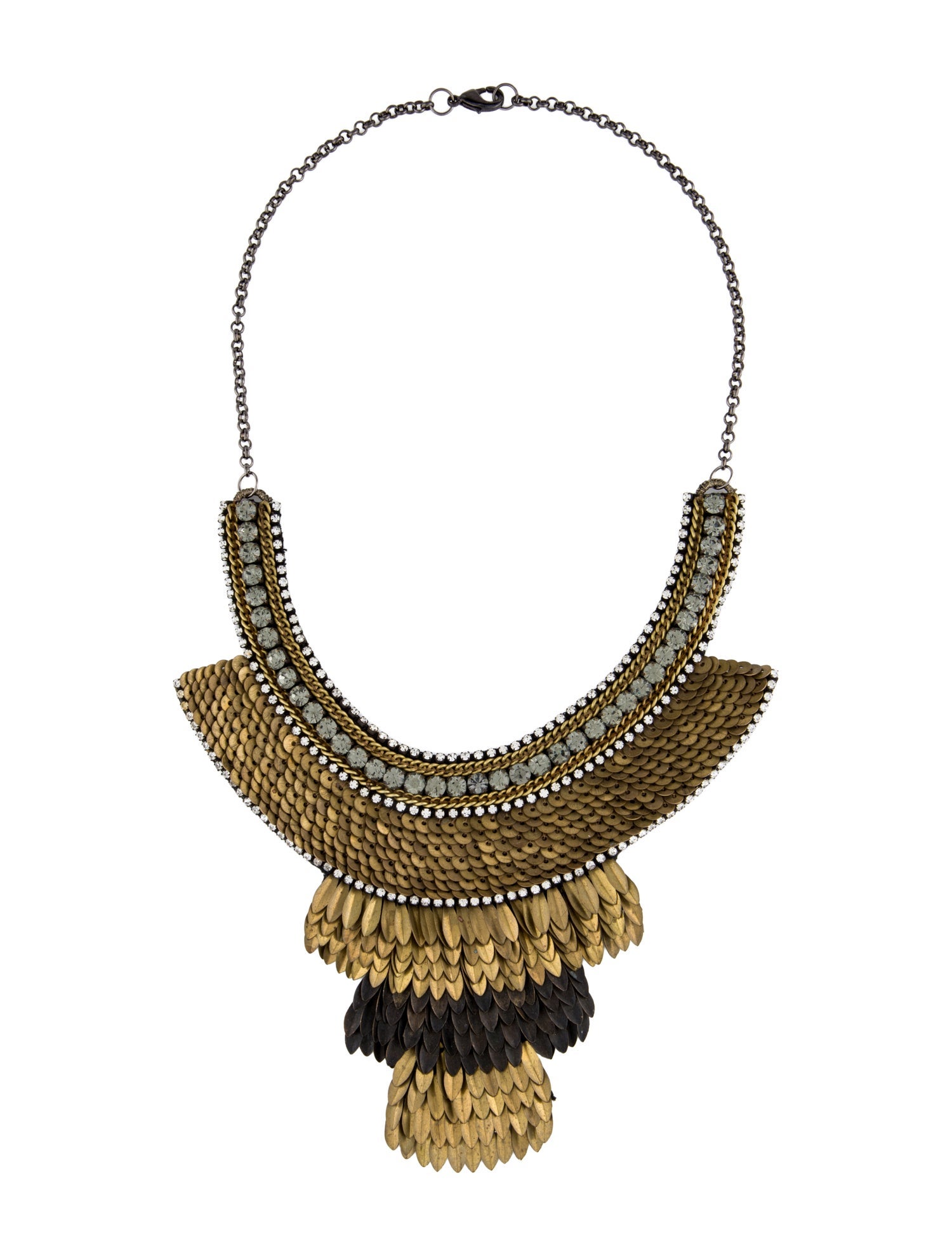 Deepa Gurnani Crystal, Suede, & Sequins Collar Necklace