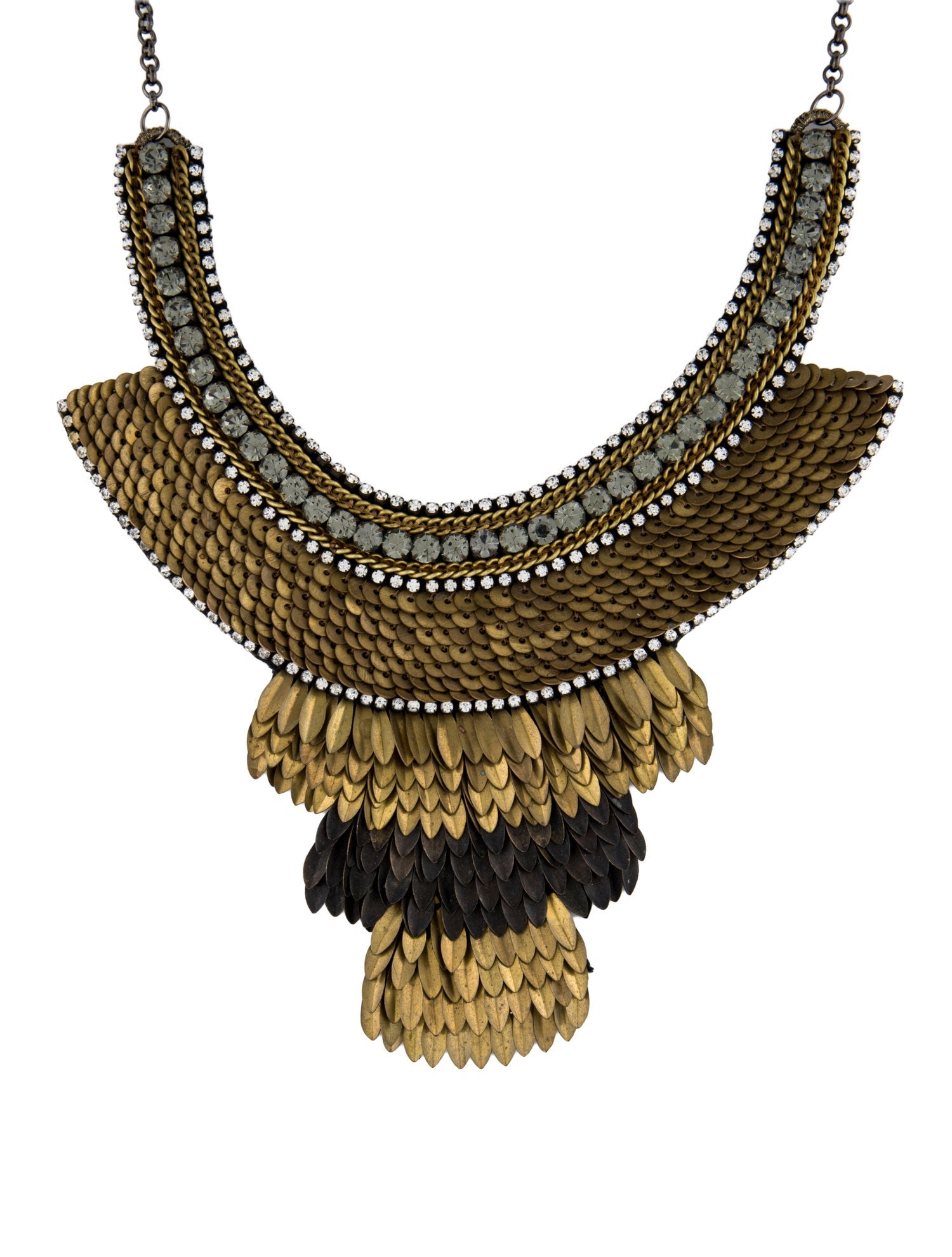 Deepa Gurnani Crystal, Suede, & Sequins Collar Necklace