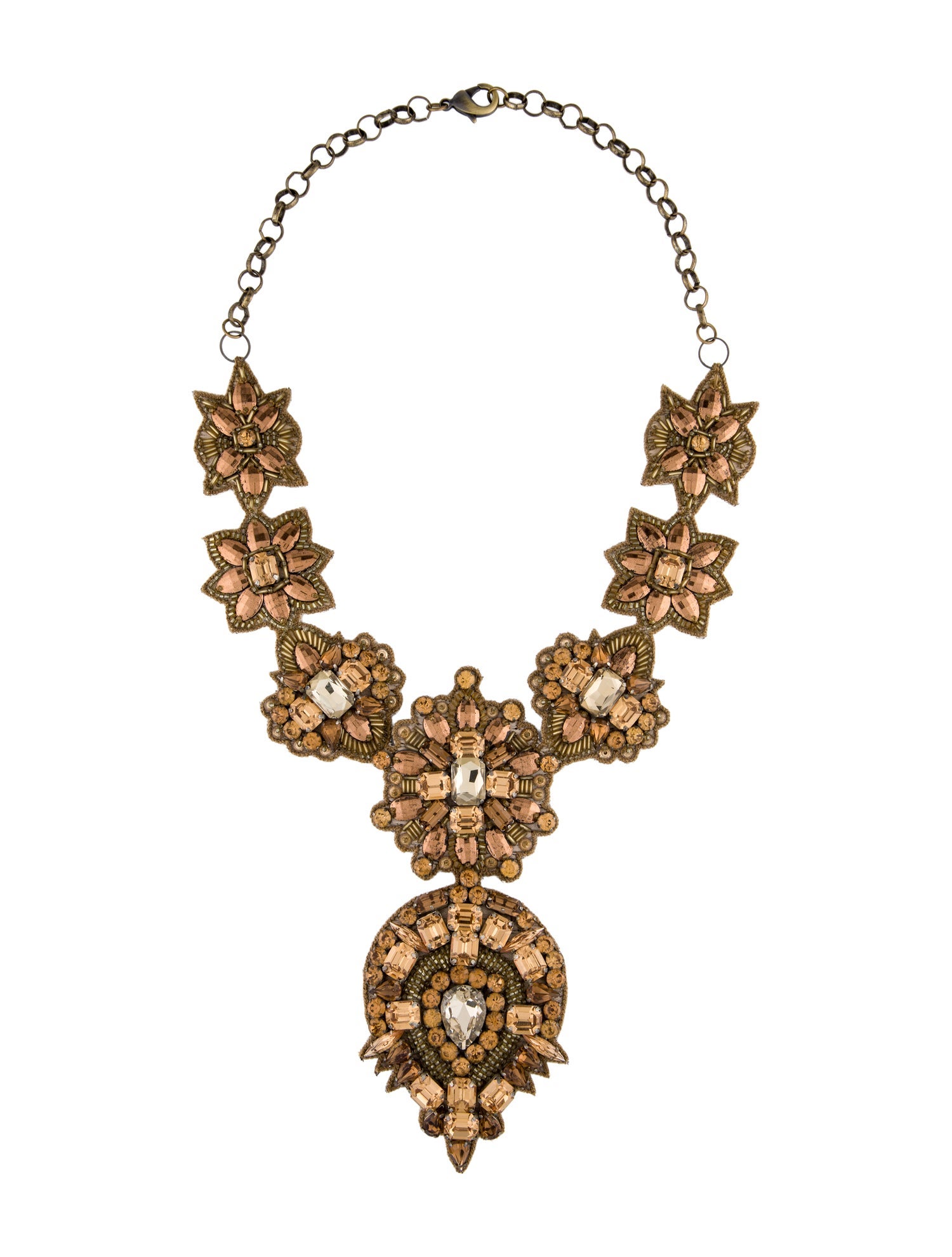 Deepa Gurnani Crystal & Bead Collar Necklace