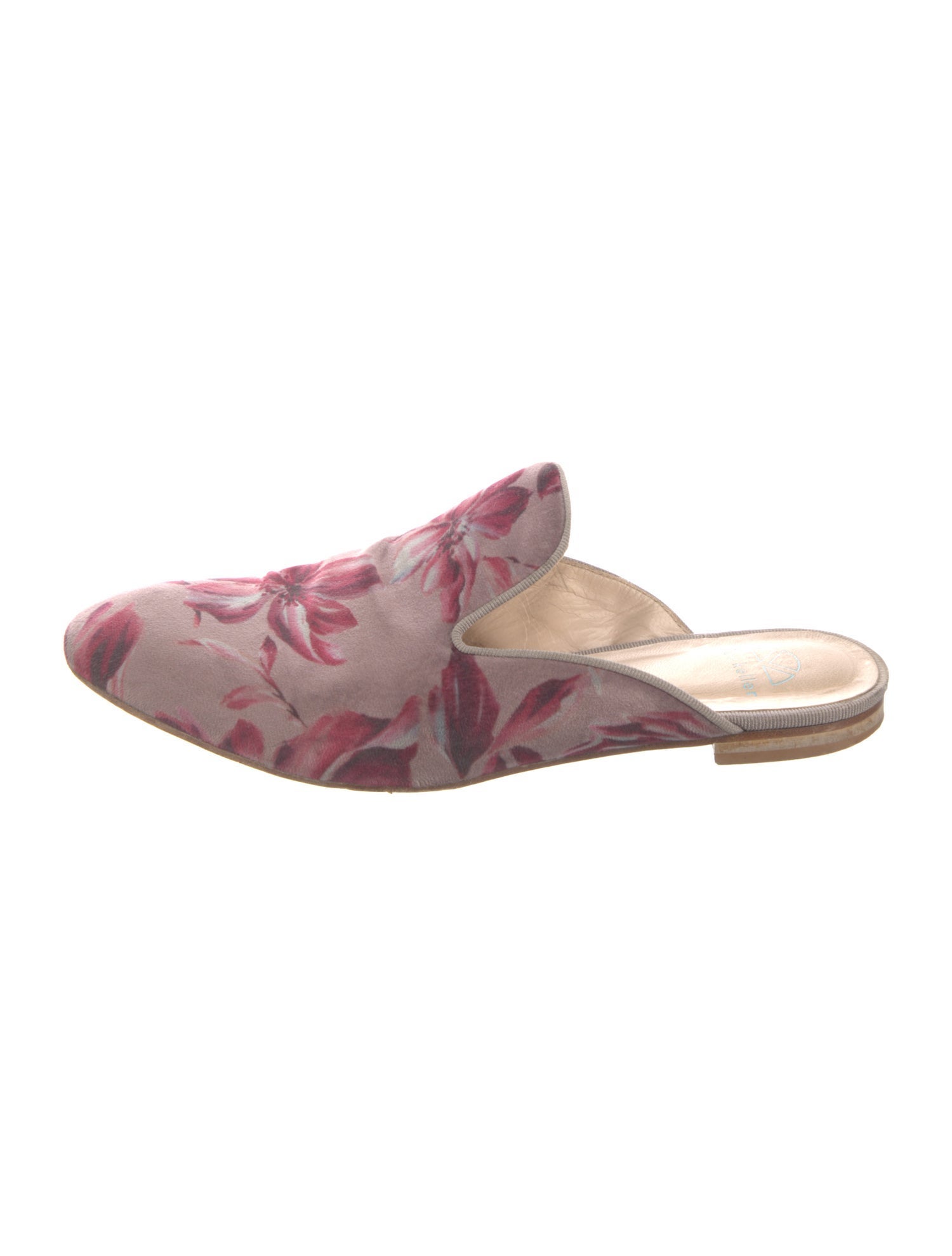 Dee Keller Velvet Floral Print Mules