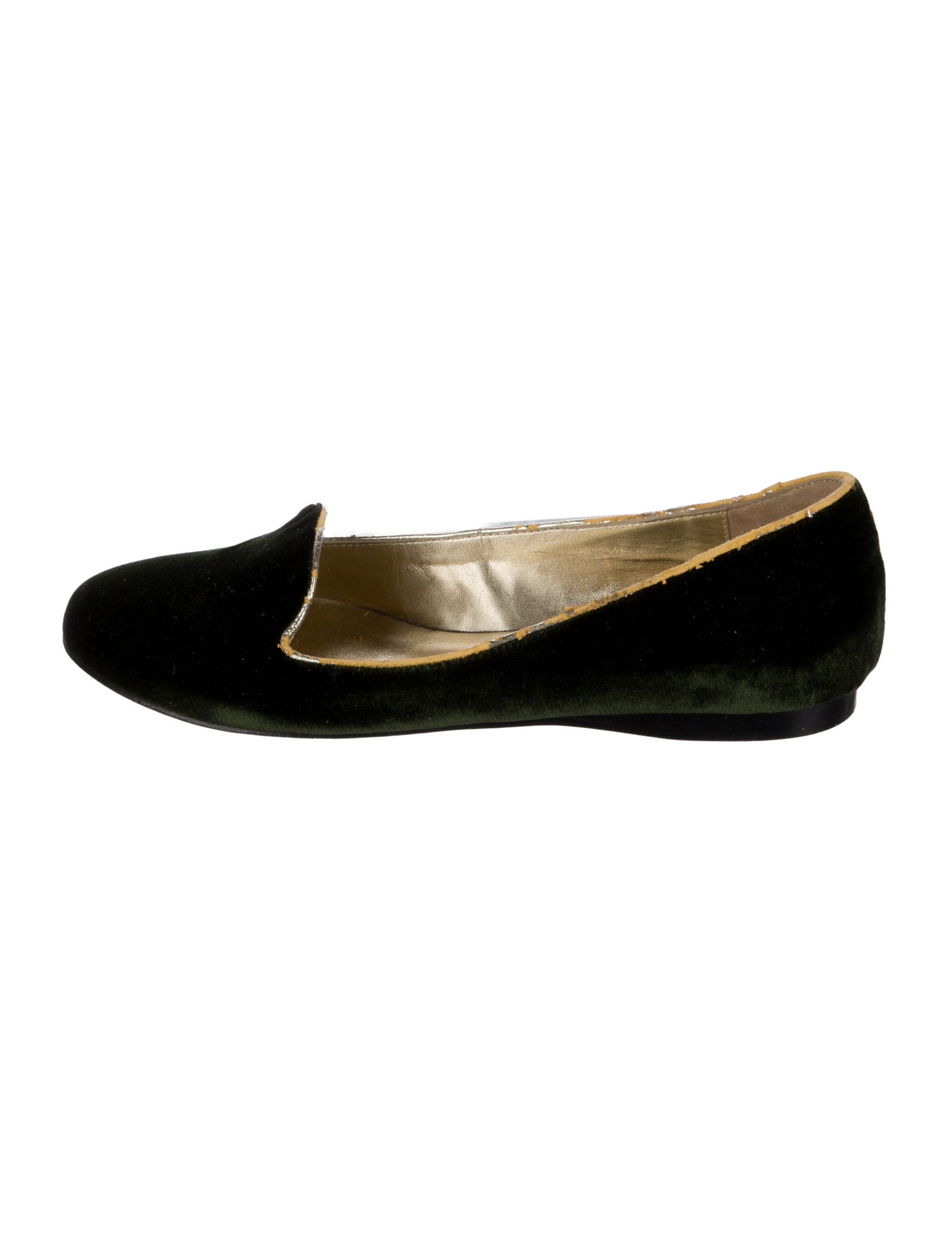 Dee Keller Velvet Leather Trim Embellishment Loafers