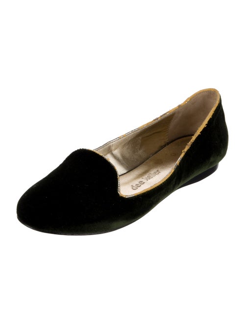 Dee Keller Velvet Leather Trim Embellishment Loafers