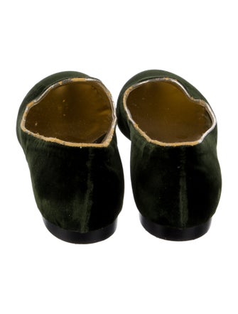 Dee Keller Velvet Leather Trim Embellishment Loafers