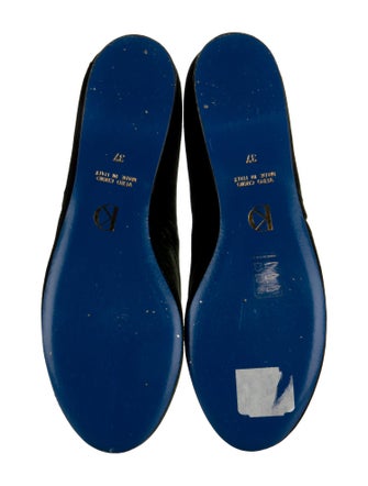 Dee Keller Velvet Leather Trim Embellishment Loafers