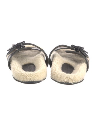 Definery Leather Animal Print Slides