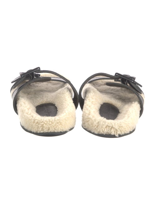 Definery Leather Animal Print Slides
