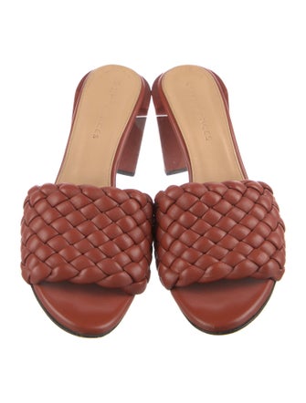 Dear Frances Leather Braided Accents Slides