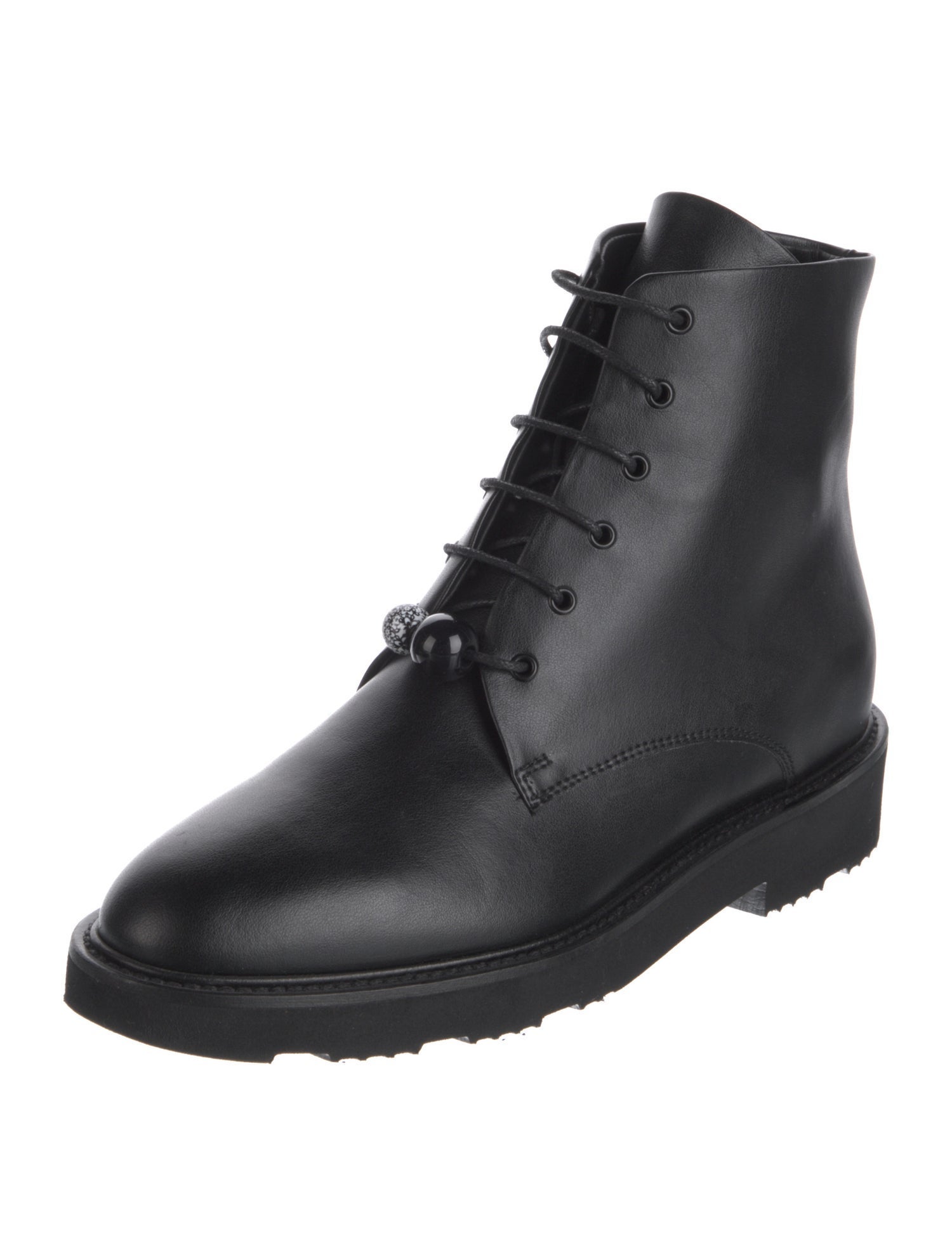 Dear Frances Leather Combat Boots