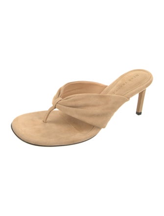 Dear Frances Suede Leather Trim Embellishment Slides