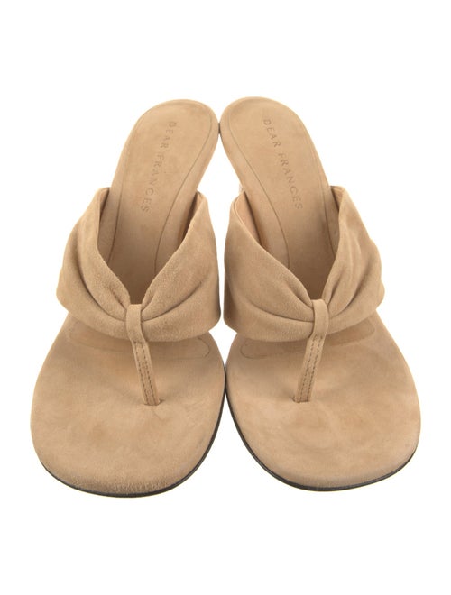 Dear Frances Suede Leather Trim Embellishment Slides