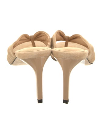 Dear Frances Suede Leather Trim Embellishment Slides