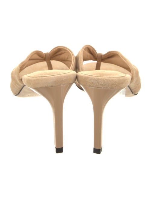 Dear Frances Suede Leather Trim Embellishment Slides