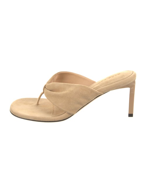 Dear Frances Suede Leather Trim Embellishment Slides