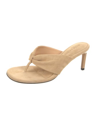 Dear Frances Suede Leather Trim Embellishment Slides