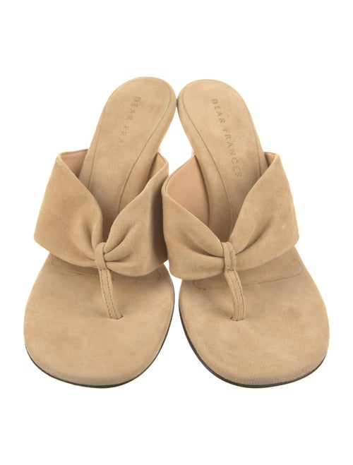 Dear Frances Suede Leather Trim Embellishment Slides