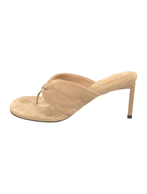 Dear Frances Suede Leather Trim Embellishment Slides