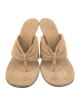 Dear Frances Suede Leather Trim Embellishment Slides