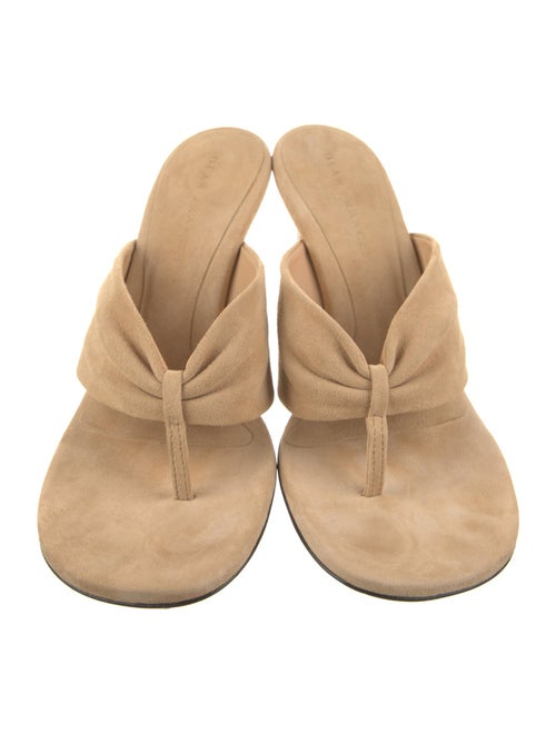 Dear Frances Suede Leather Trim Embellishment Slides