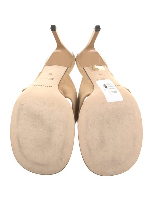 Dear Frances Suede Leather Trim Embellishment Slides