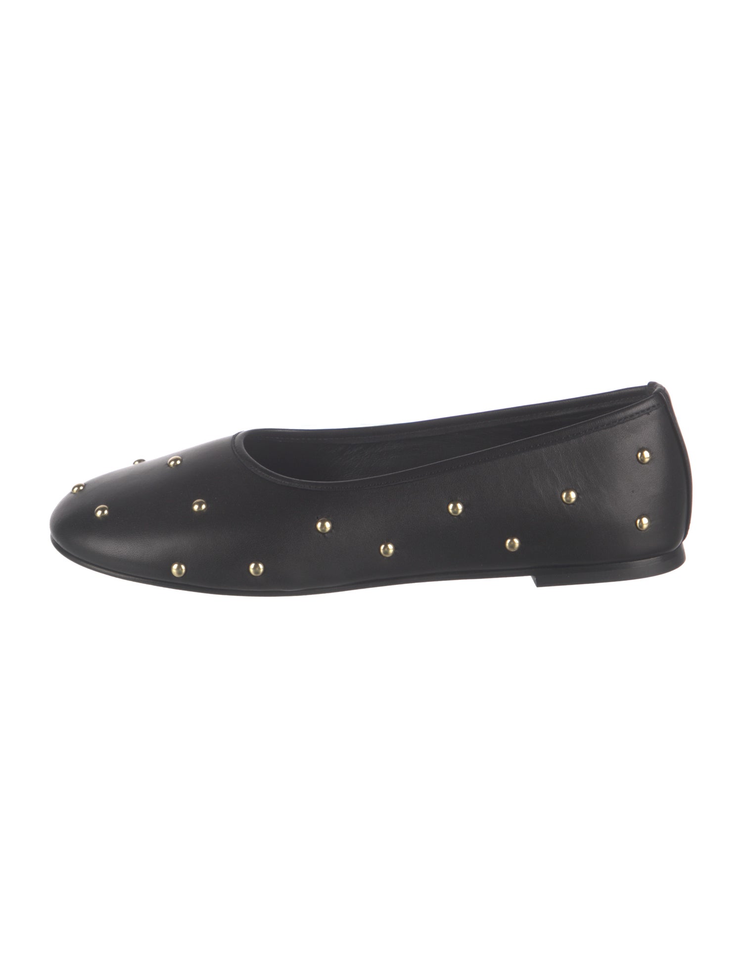 Dear Frances Leather Studded Accents Ballet Flats