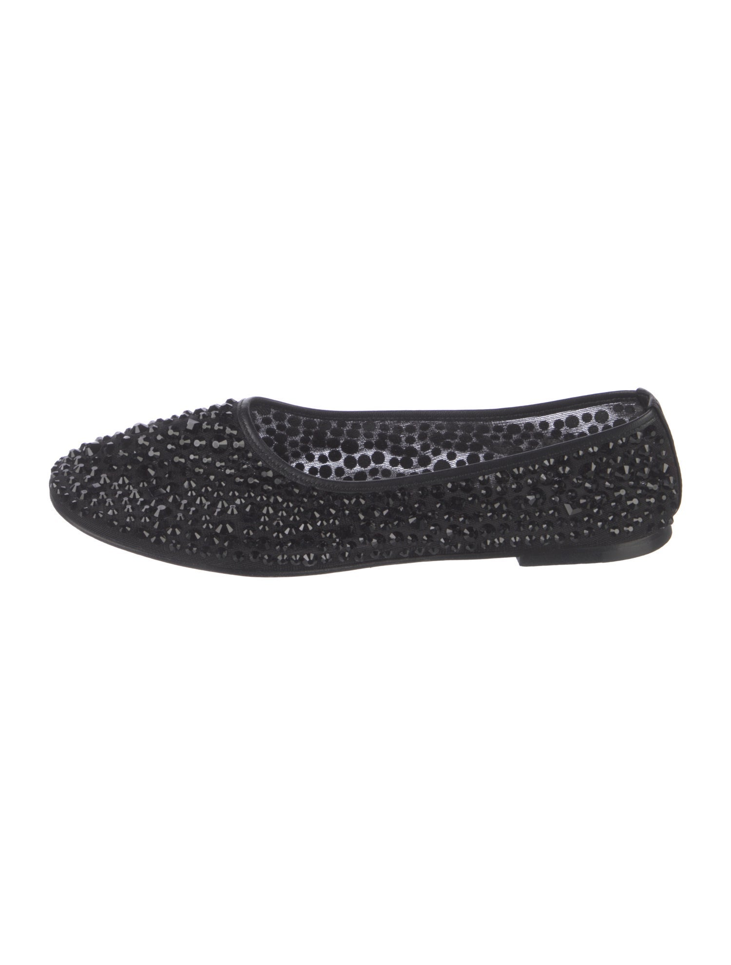 Dear Frances Leather Crystal Embellishments Flats