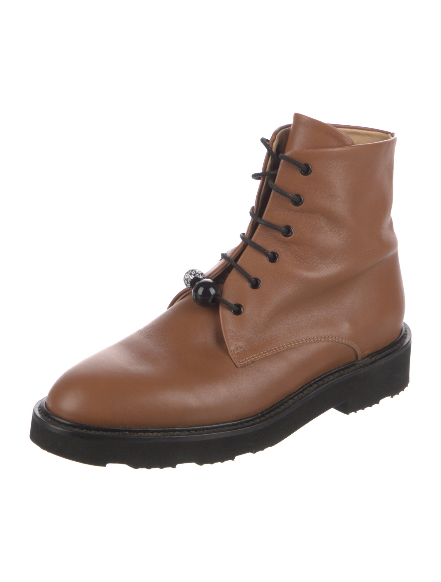 Dear Frances Leather Combat Boots