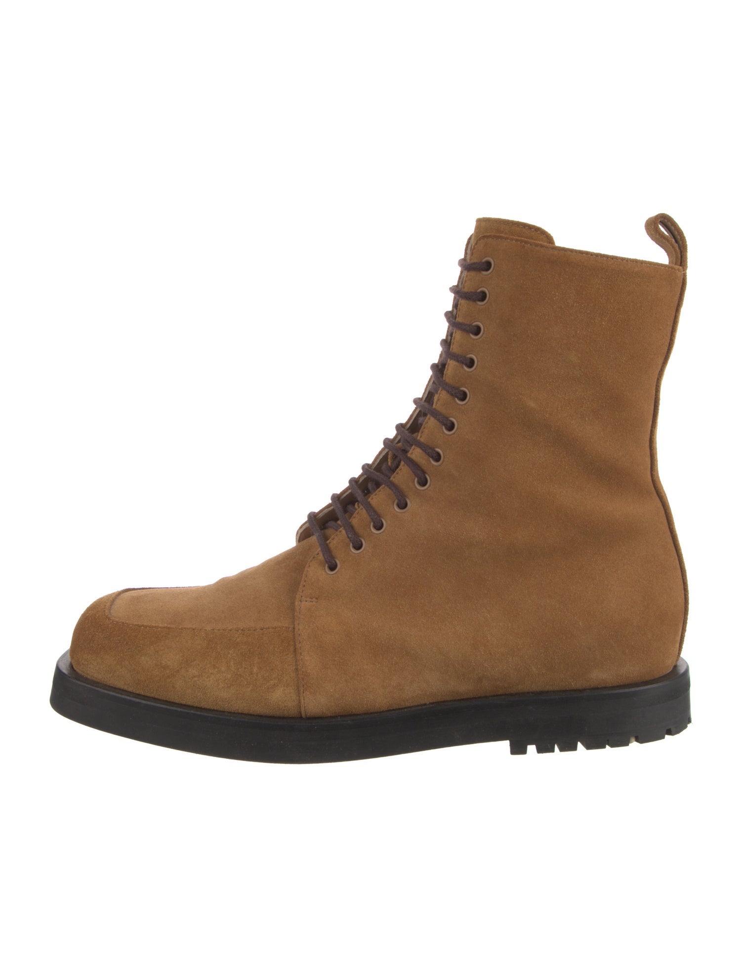 Dear Frances Suede Colorblock Pattern Combat Boots