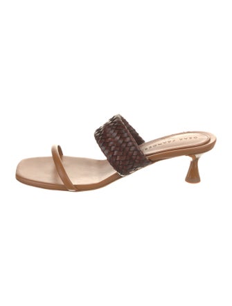 Dear Frances Leather Braided Accents Slides