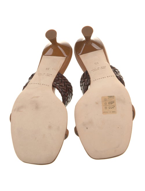 Dear Frances Leather Braided Accents Slides