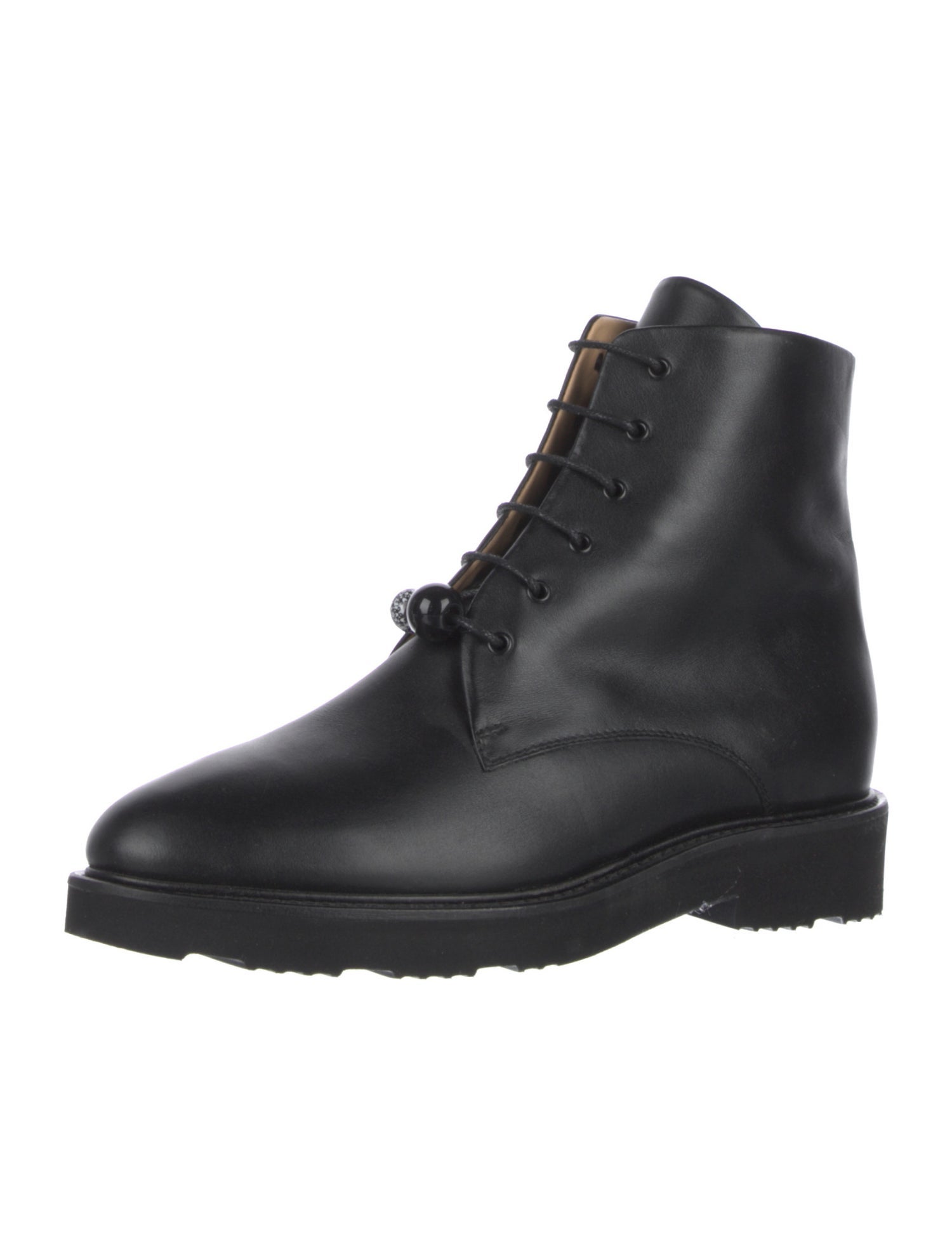 Dear Frances Leather Combat Boots