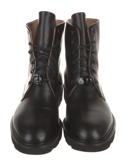 Dear Frances Leather Beaded Accents Combat Boots