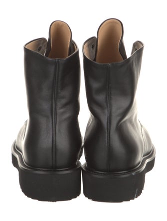 Dear Frances Leather Beaded Accents Combat Boots