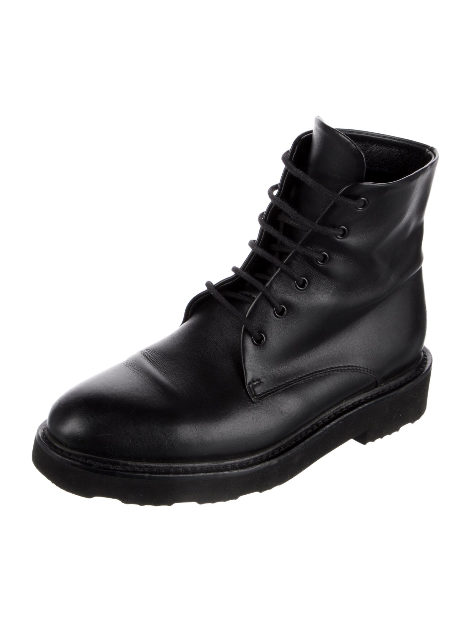 Dear Frances Leather Combat Boots