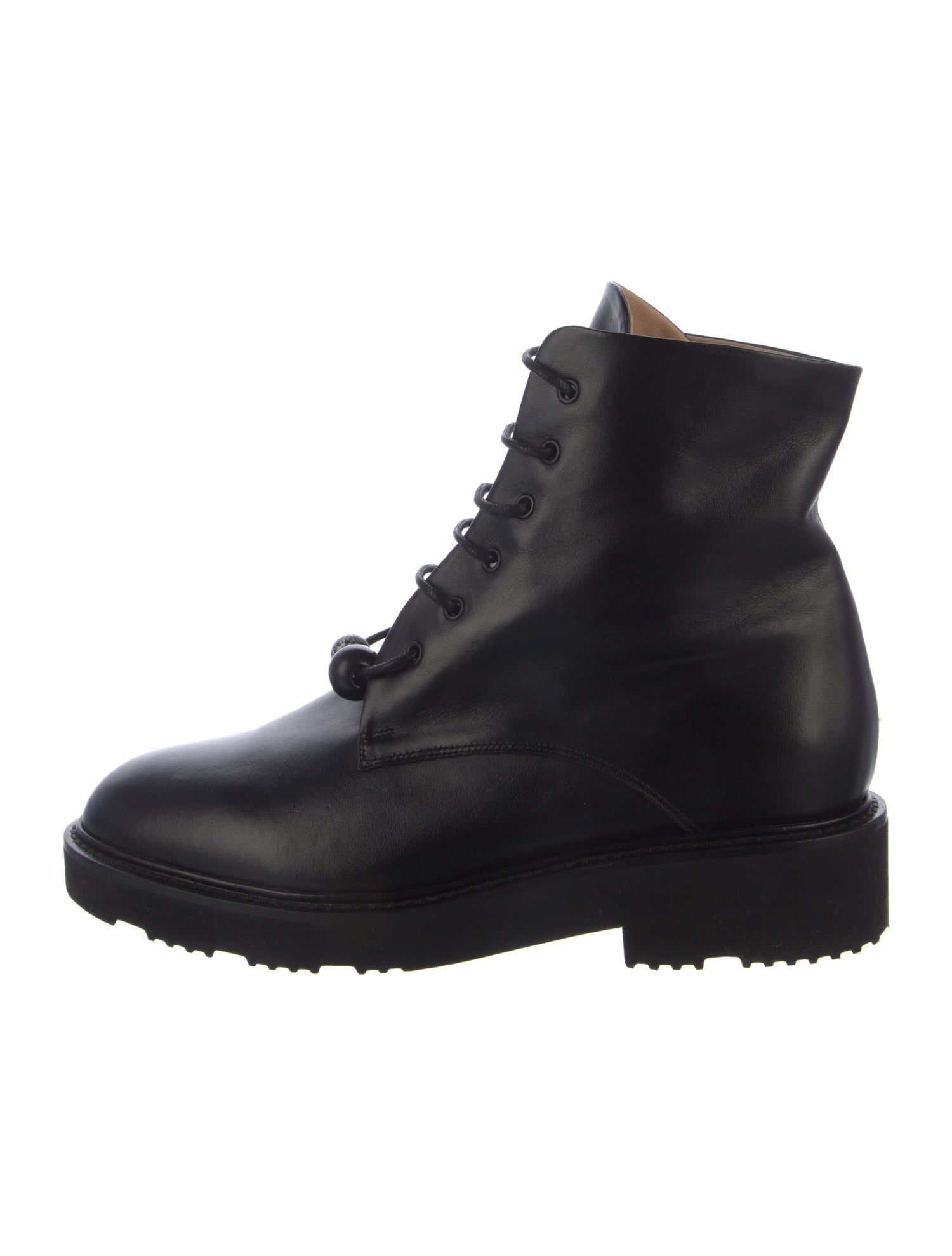 Dear Frances Leather Combat Boots