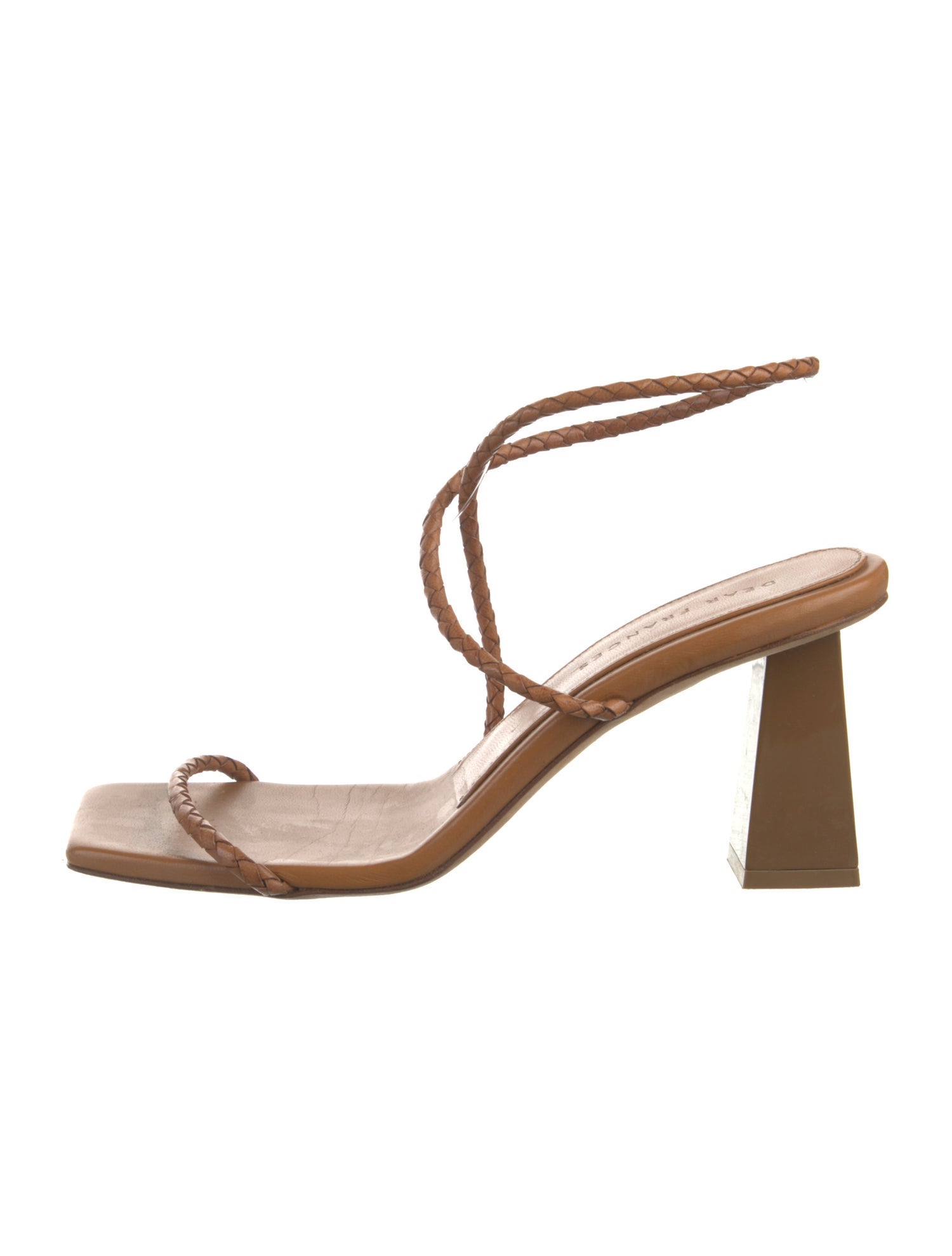 Dear Frances Leather Braided Accents Slingback Sandals