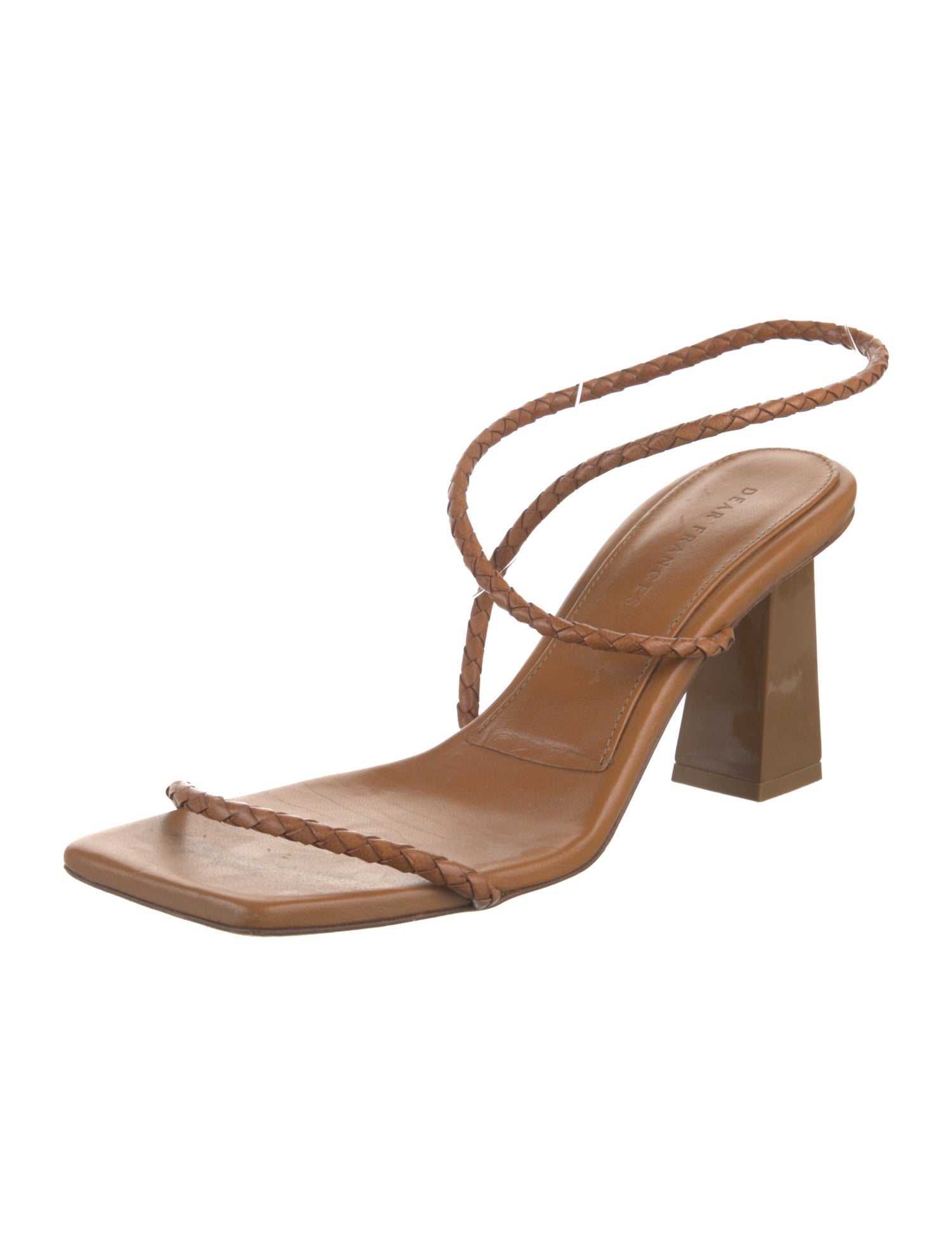 Dear Frances Leather Braided Accents Slingback Sandals