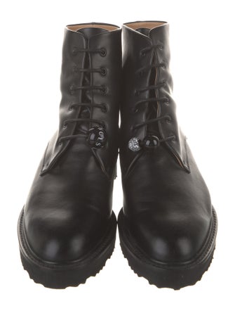 Dear Frances Leather Combat Boots