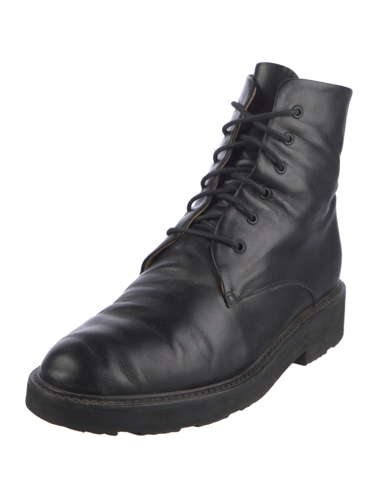 Dear Frances Leather Combat Boots