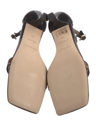 Dear Frances Leather Animal Print Sandals